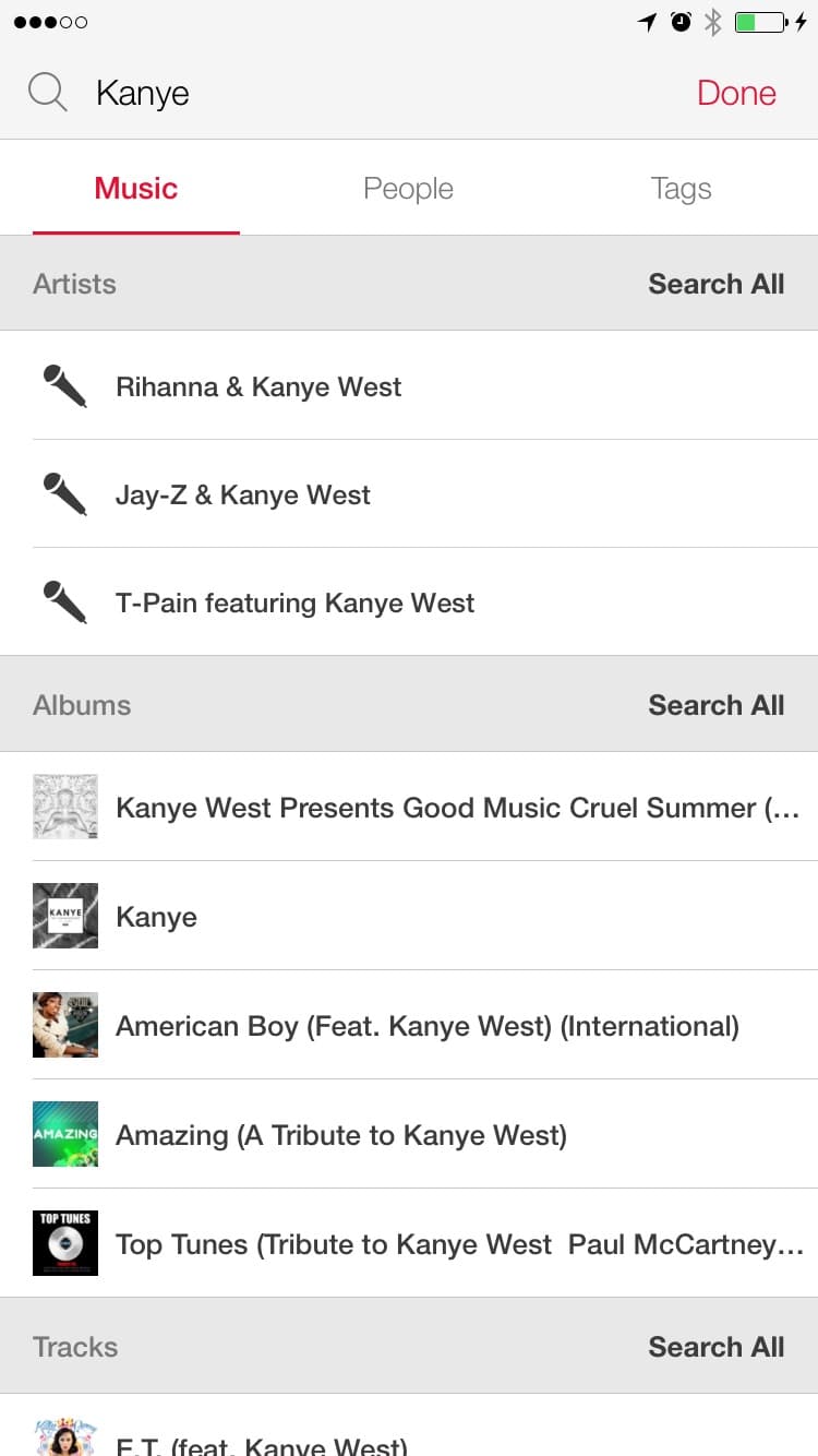Initial search screen showing usability issues