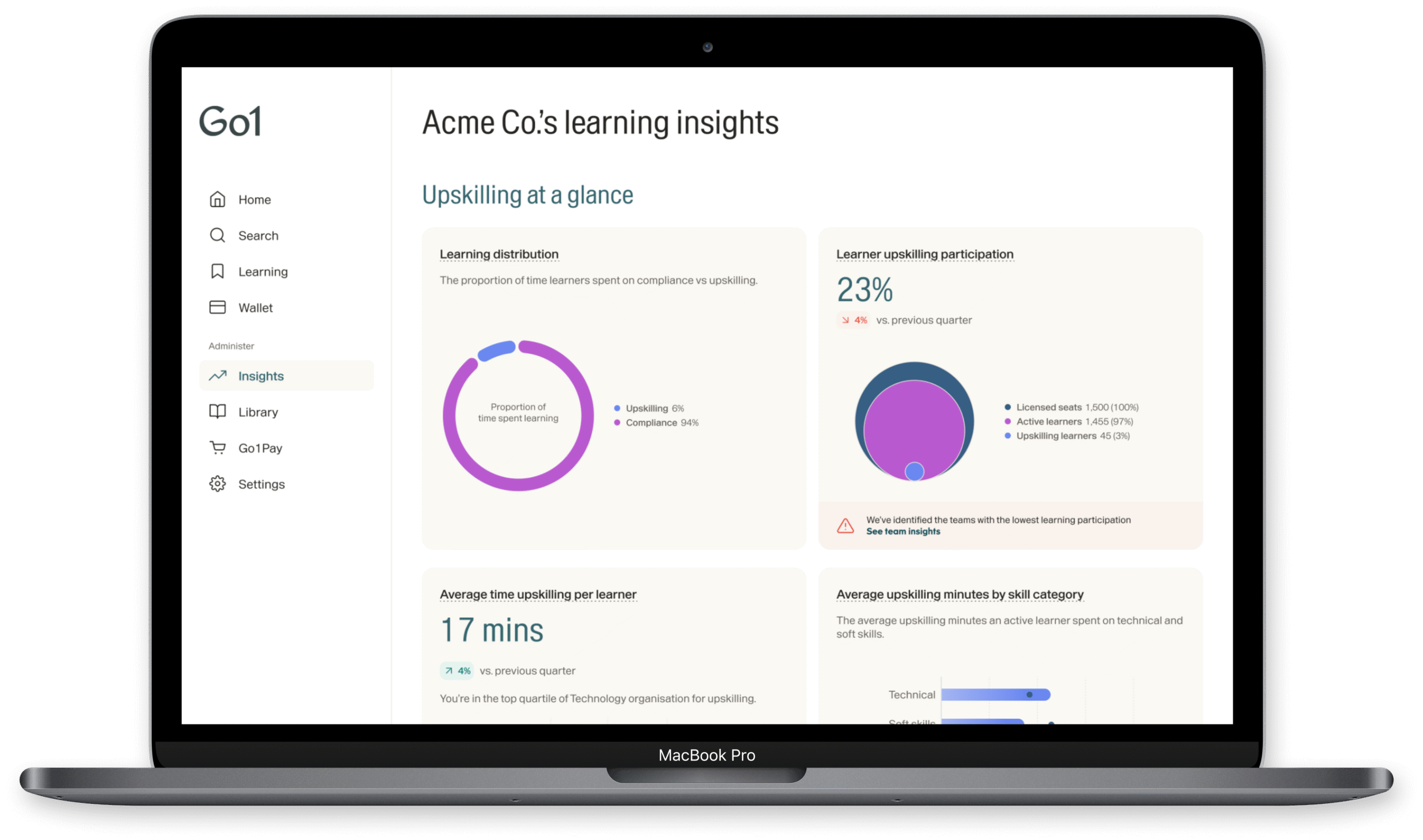Laptop Showing Skills Insights